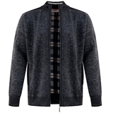 D555 Knitted Zip Up Fleece Lined Cardigan