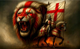 English Patriot With Lion & Make Britain Roar Again Flags With 2 Eyelets