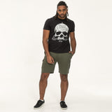 D555 Monochrome Skull Print T-shirt