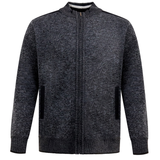 D555 Knitted Zip Up Fleece Lined Cardigan