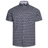 KAM Short Sleeve Wave Print Shirt
