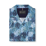 KAM Mens Hawaiian Leaf Print Shirt
