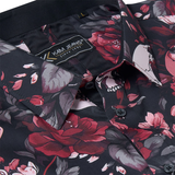 KAM Rose Skull Print Shirt