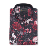 KAM Rose Skull Print Shirt