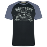 KAM Raglan West Town Print T-Shirt