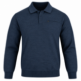 Charles Norton Harrison 3-Button Polo Sweater