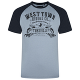 KAM Raglan West Town Print T-Shirt