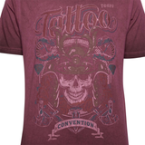KAM Cool Dye Washed Tattoo Skull Print T-Shirt