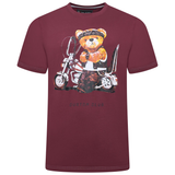 KAM Mens Teddy Bear Biker Graphic T-Shirt
