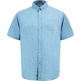 D555 Mens Short Sleeve Linen Blend Shirt