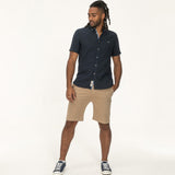 D555 Short Sleeve Linen Blend Shirt
