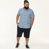 D555 Mens Short Sleeve Linen Blend Shirt