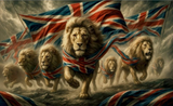 English Patriot With Lion & Make Britain Roar Again Flags With 2 Eyelets