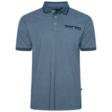 KAM Geo-Print Polo Shirt