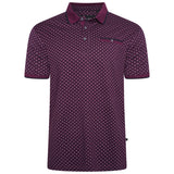 KAM Geo-Print Polo Shirt