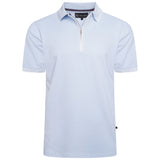 KAM Textured Zip Up Polo Shirt