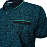 KAM AOP Pique with Tipping Polo Shirt