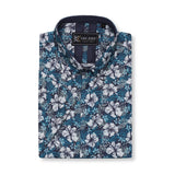 KAM Short Sleeve Hibiscus Floral Print Shirt