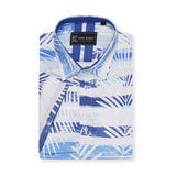 KAM Short Sleeve Leaf Print Shirt
