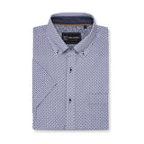 KAM Short Sleeve Geo Print Shirt