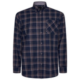 KAM Long Sleeve Check Print Shirt