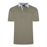 KAM Mens Plain Rugby Short Sleeve Shirt with Contrast Collar