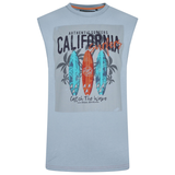 KAM California Surf Print Sleeveless Vest T Shirt