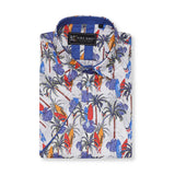 KAM Short Sleeve Surf Board & Palm Trees Print Shirt