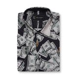 KAM Short Sleeve Dollar Bill Print Shirt