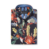 KAM Short Sleeve Bird Print Shirt