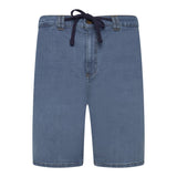 KAM Mens Stretch Denim Short with Tie Belt