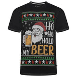 KAM Xmas T Shirt Santa Beer Print