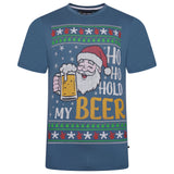 KAM Xmas T Shirt Santa Beer Print