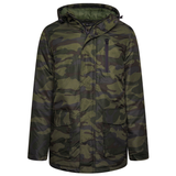 KAM Camo Print Quilted Coat