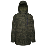 KAM Camo Print Quilted Coat