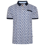 KAM Men's Diamond Print Polo Shirt