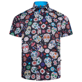KAM AOP Skull Print Short Sleeved Shirt