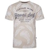 KAM Hawaii Leaf Print T-shirt