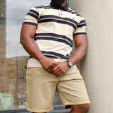 KAM Striped Rugby Polo Shirt