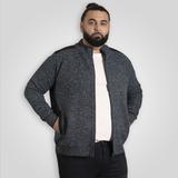 D555 Knitted Zip Up Fleece Cardigan Cardigan