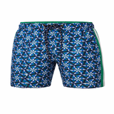 KAM Geo Print Mens Stretch Swim Shorts