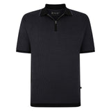 KAM 1/4 Zip Jersey Weave Pattern Polo Shirt