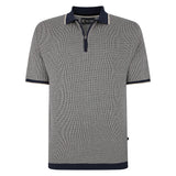 KAM 1/4 Zip Jersey Weave Pattern Polo Shirt