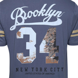 KAM Brooklyn Baseball Style Print T-Shirt