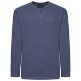 KAM Long Sleeve Waffle Henley Top
