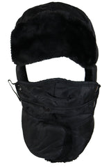 Faux Fur Lined Trapper Hat