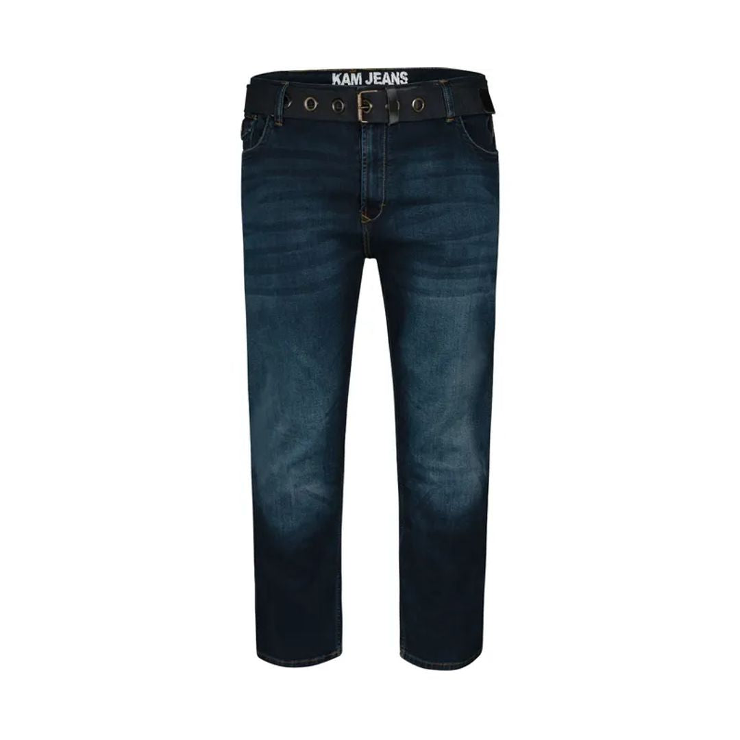 KAM Regular Fit Stretch Jeans For Men - Classic 5 Pocket Denim (Black, 40S)