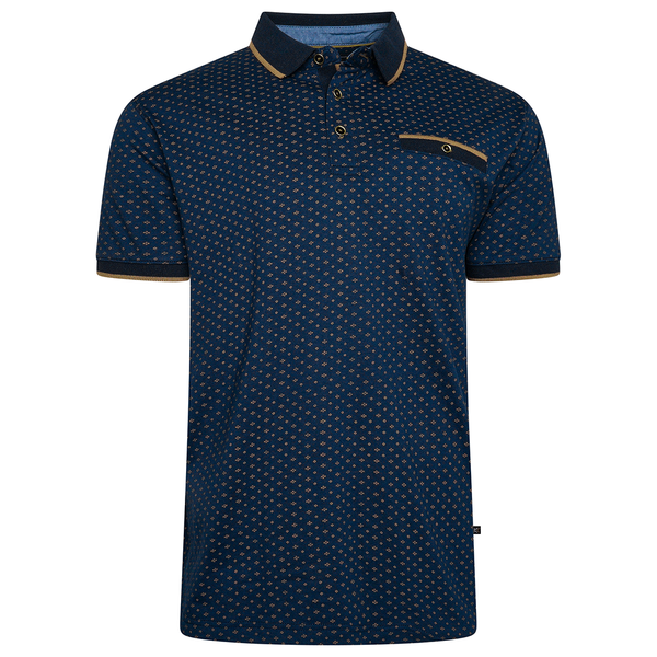 KAM Short Sleeve AOP Geo Print Shirt