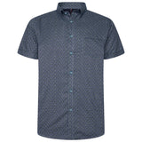 KAM Short Sleeve All Over Geo Print Shirt