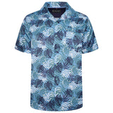 KAM Mens Hawaiian Leaf Print Shirt